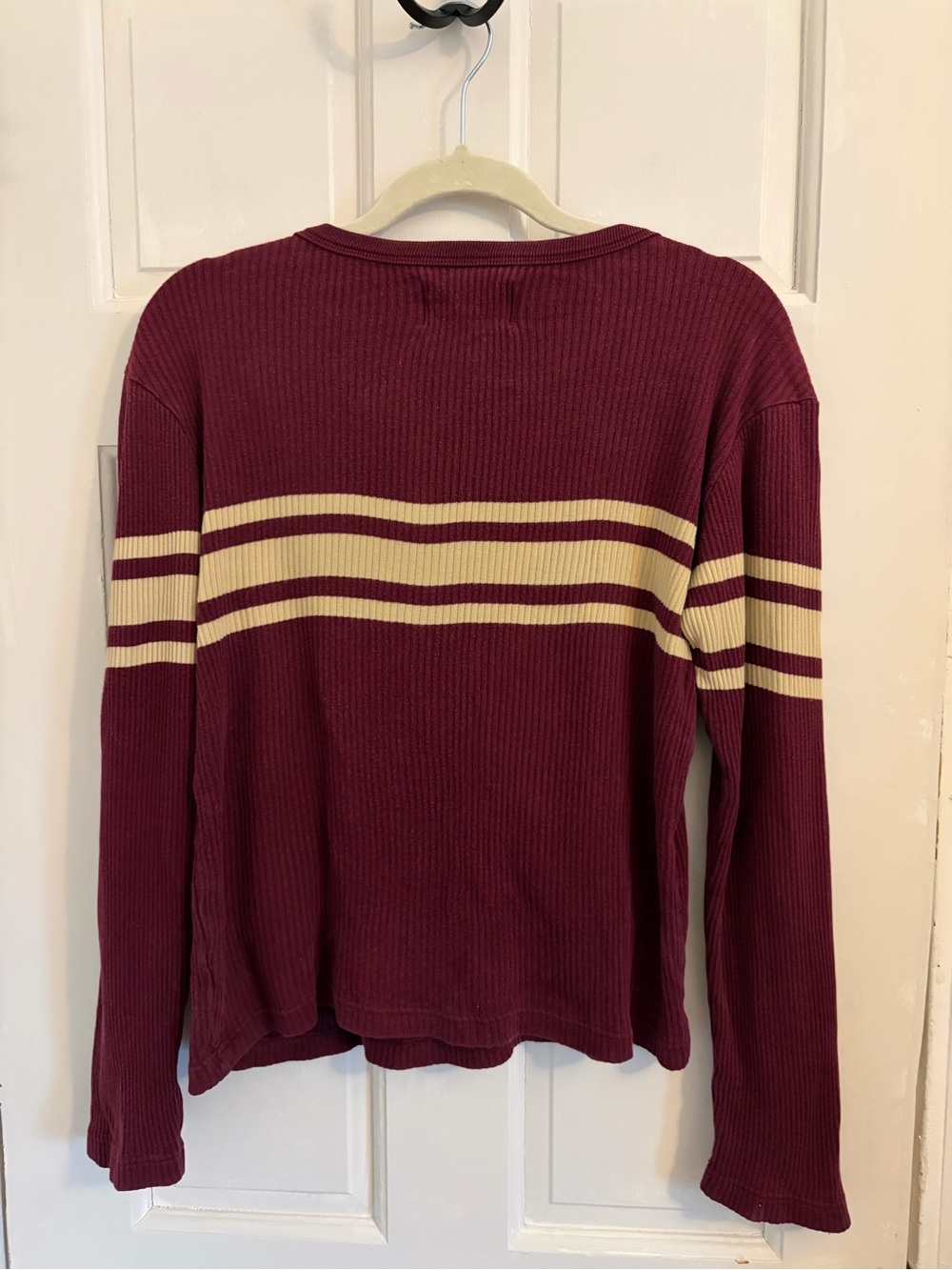 Vintage 90s Y2K Abercrombie & Fitch maroon sweater 100% cotton size M - Picture 3 of 3